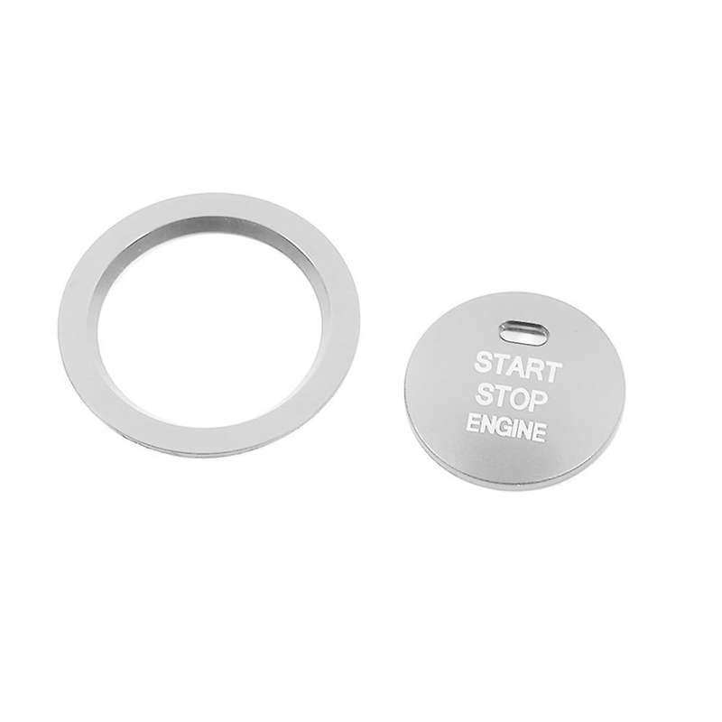 Car Start Engine Button Cover Stop Key Ignition Switch Sticker Silver