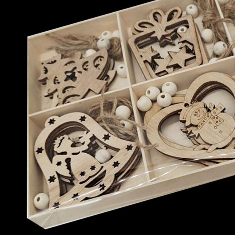Christmas Wooden Box Set Creative Home Decoration Crafts Diy 5