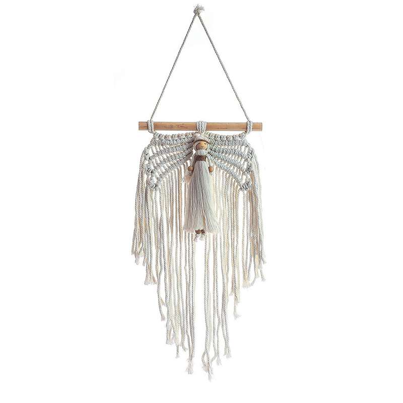 Mini Angel Wing Tapestry Boho Hand-woven Pendant Macrame Wall Hanging