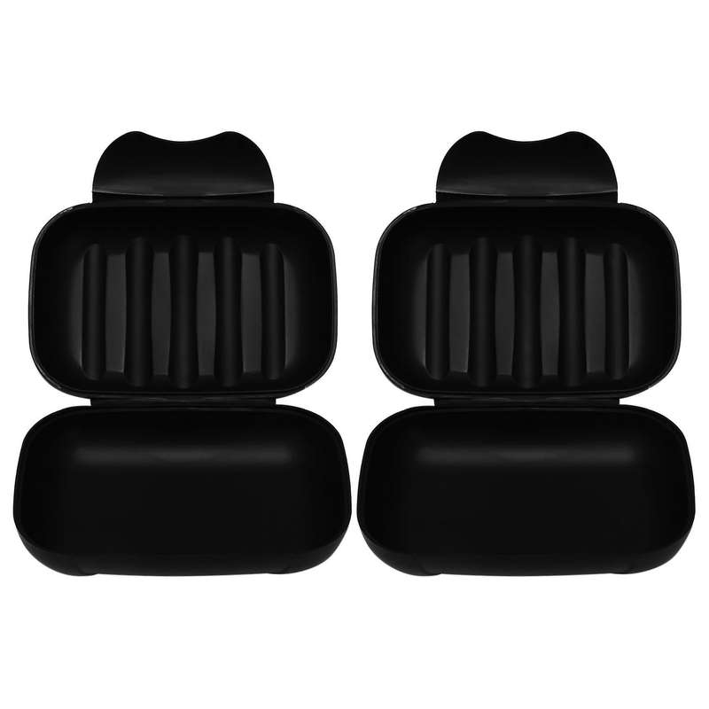 2x Soap Box In Abs Case Waterproof Portable Cases for Travel-black