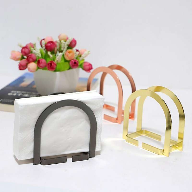 Nordic Door-shaped Paper Towel Rack Vertical Napkins (gold)