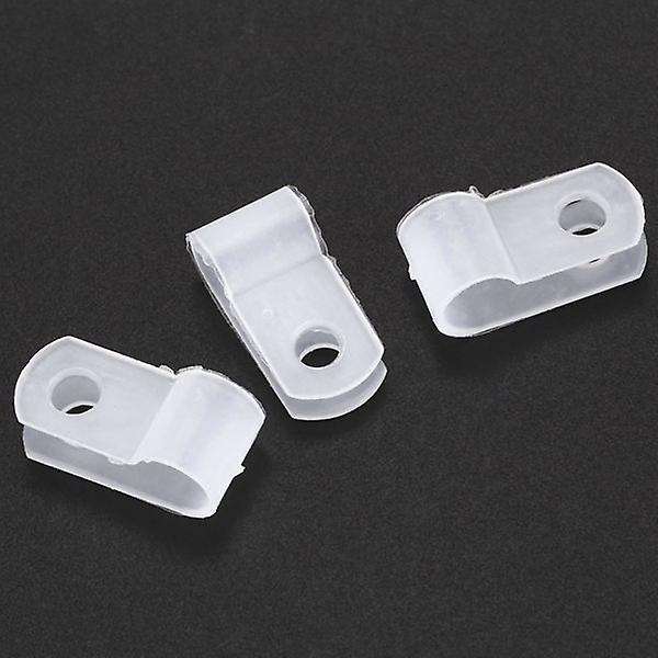 R Type Fastener Harness 6.4mm Wire Cable Tube Hose Clip Clamp 100 Pcs