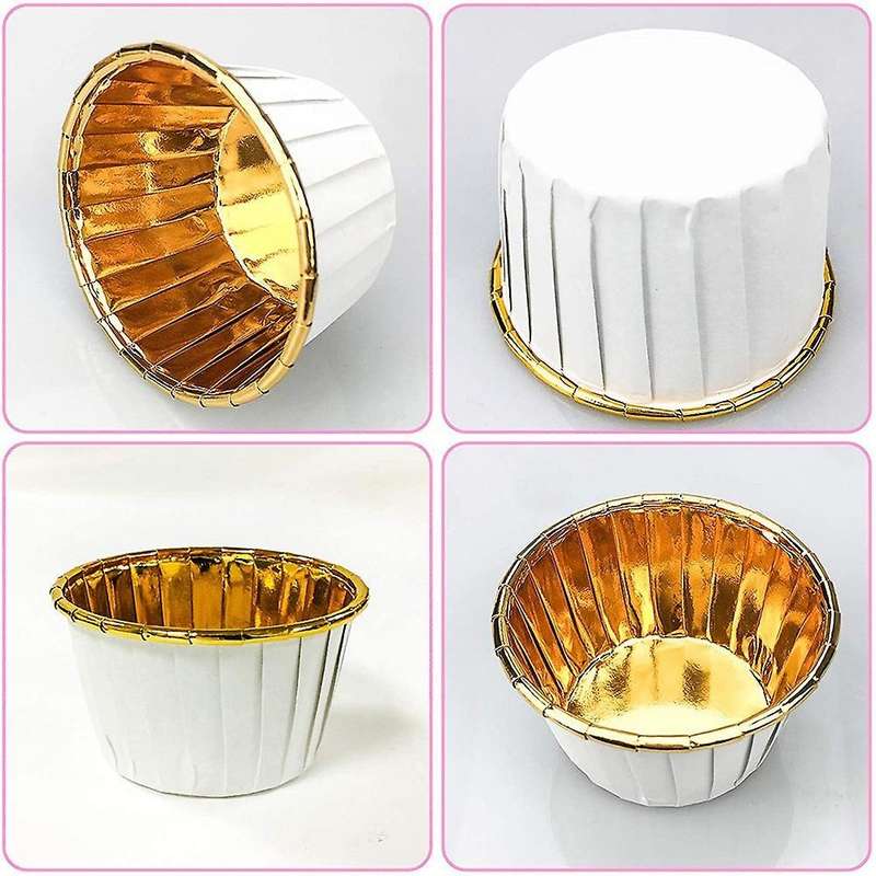 Foil Cupcake Baking Cups,cupcake Liners Ramekin Cup,for Parties White