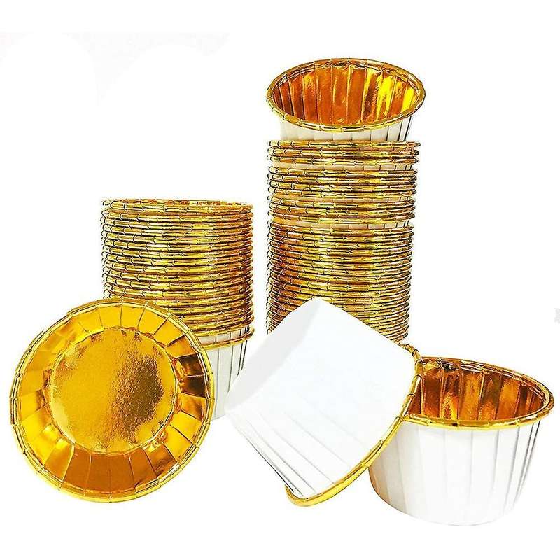 Foil Cupcake Baking Cups,cupcake Liners Ramekin Cup,for Parties White