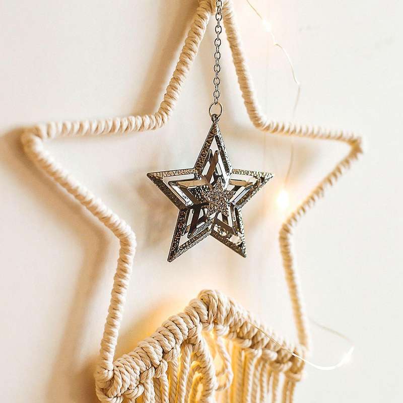 Star Macrame Tapestry Wall Hanging Boho Decoration Leaf Living