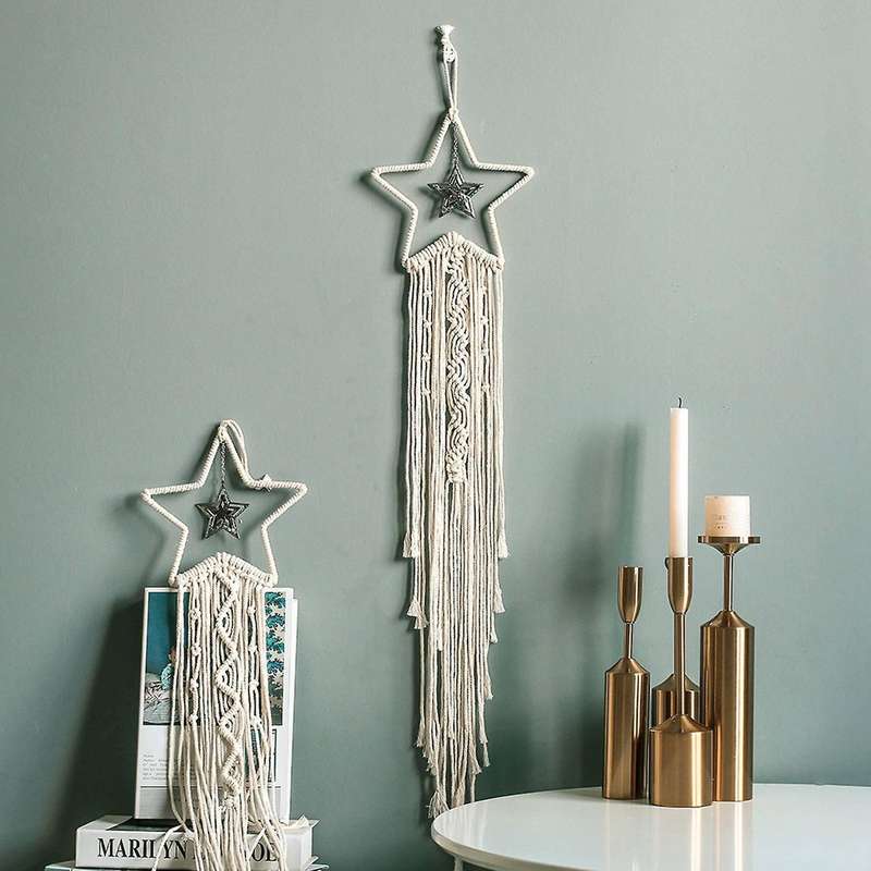Star Macrame Tapestry Wall Hanging Boho Decoration Leaf Living