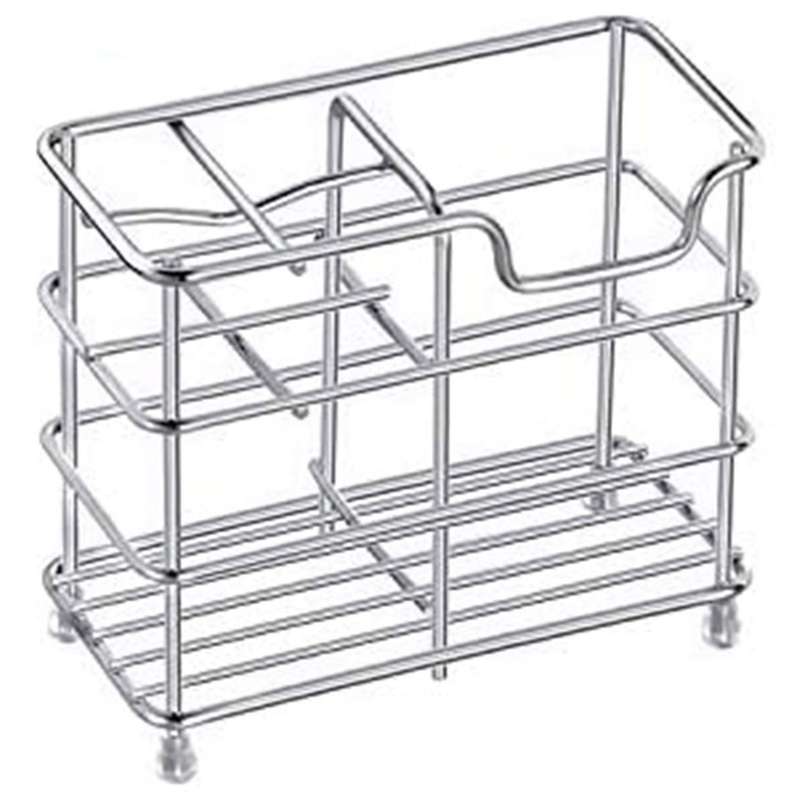 5 Slots Silver Stainless Steel Bathroom Small Space Storage Rack