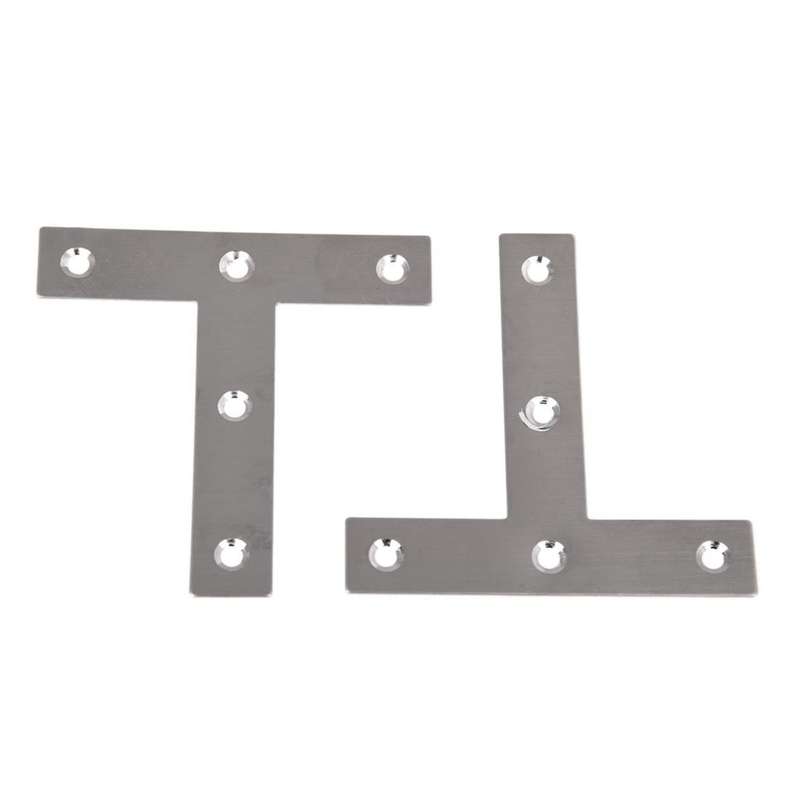 5pcs Angle Plate Corner Brace Flat T Shape Repair Bracket 80mm X 80mm