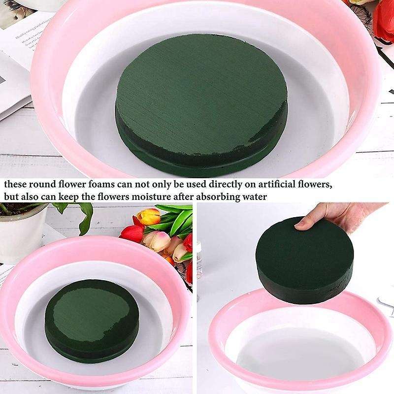 6pcs Flower Foam Blocks,6.5inch Round Dry for Artificial Flowers