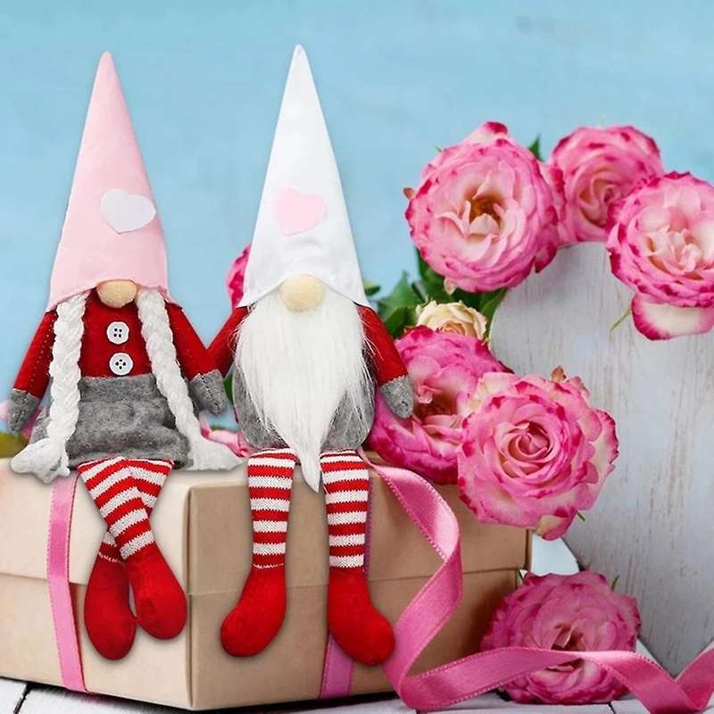 Gnome Long-legged Festive Plush Rudolph Doll Toy for Valentines,b