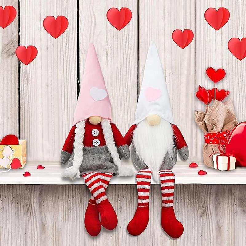 Gnome Long-legged Festive Plush Rudolph Doll Toy for Valentines,b