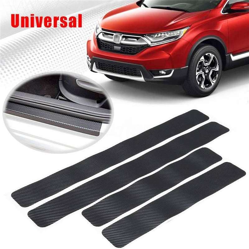 8pcs/set Car Door Sill Scuff Welcome Pedal Protect Fiber Stickers