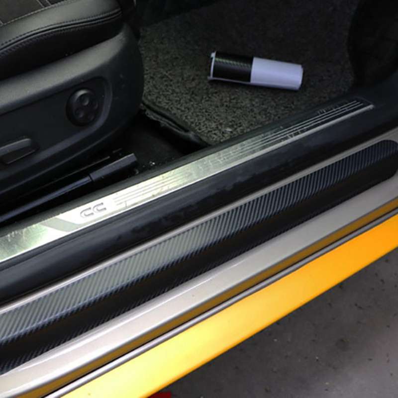8pcs/set Car Door Sill Scuff Welcome Pedal Protect Fiber Stickers