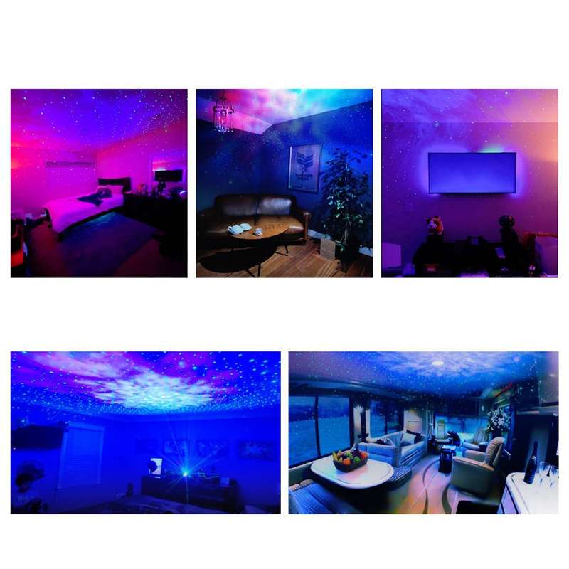 Galaxy Nebula Cloud/moving Ocean Wave, Star Sky Wifi Night Light