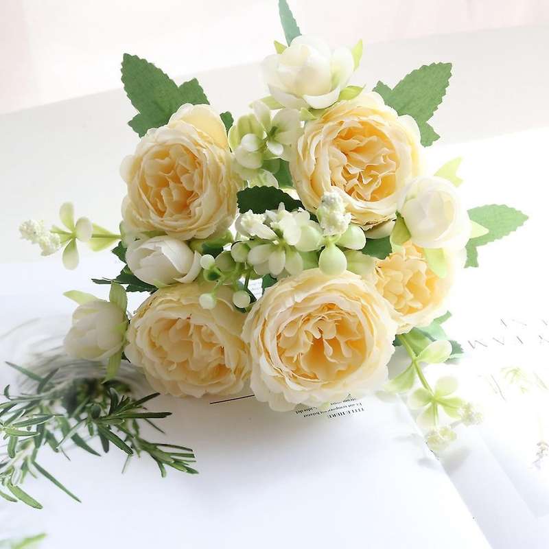 Artificial Flowers Peony Room Decor New Year's Decor 2pcs Champagne
