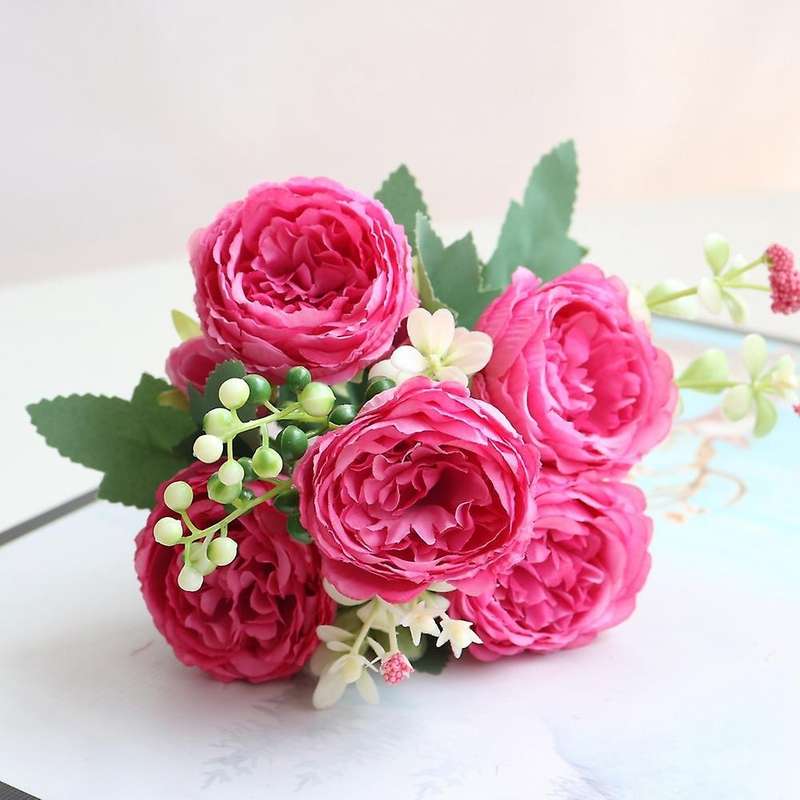 Artificial Flowers Peony Room Decor New Year's Decor 2pcs Champagne