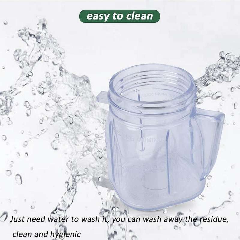 For Oster Blender Parts, Cup Mini Plastic Jars with Lids (2 Pack)
