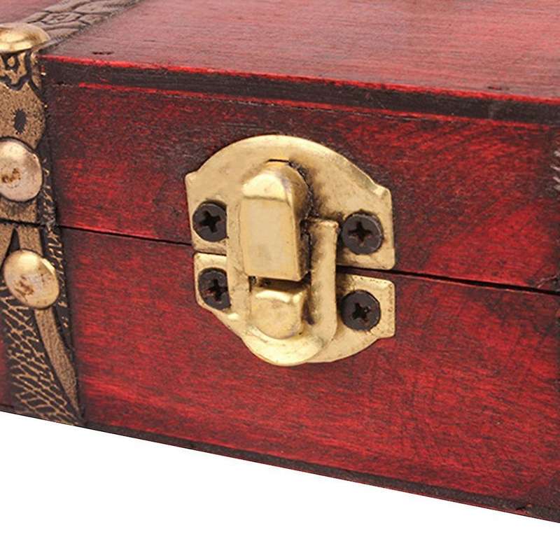 Jewelry Box Vintage Wooden Handmade Box with Mini Metal Lock