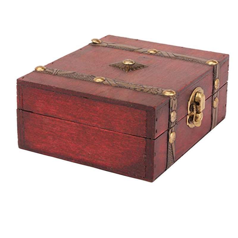 Jewelry Box Vintage Wooden Handmade Box with Mini Metal Lock