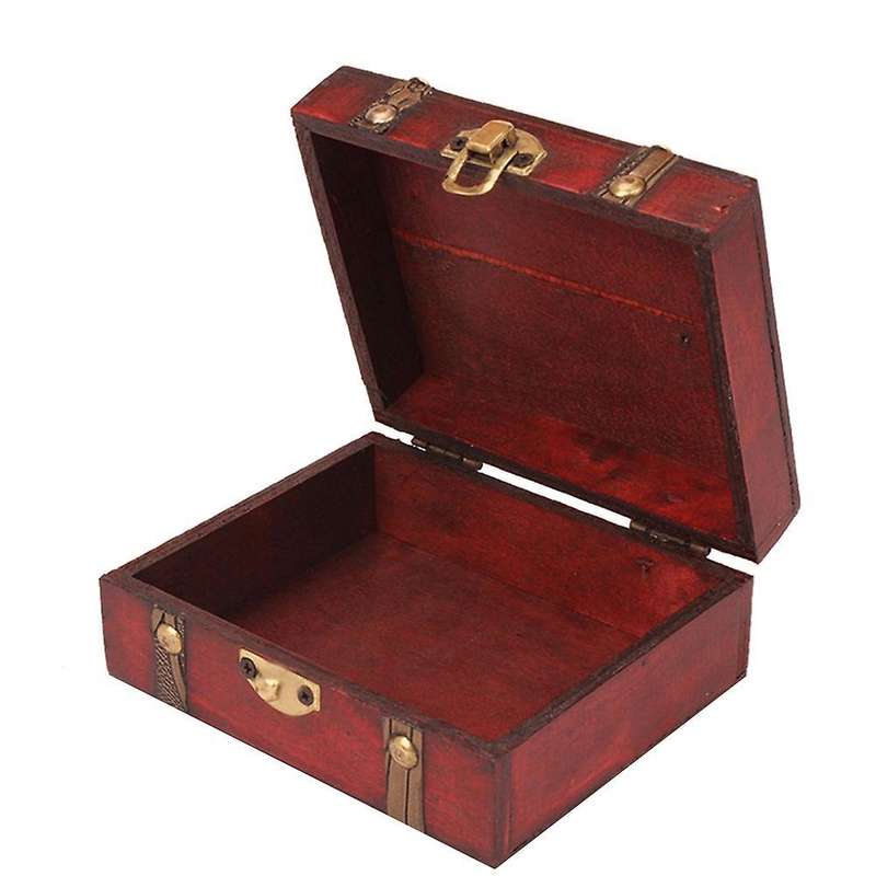 Jewelry Box Vintage Wooden Handmade Box with Mini Metal Lock