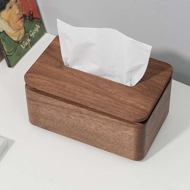 Bedroom Coffee Table Walnut Tissue Box Simple Living Room Decor (l)