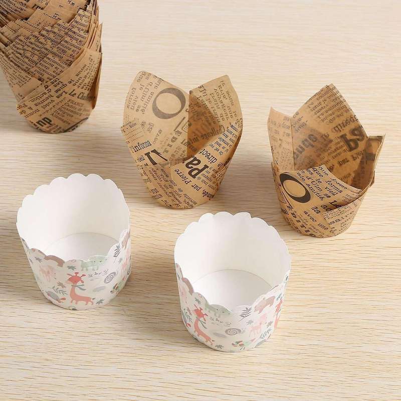150 Pcs Tulip Cupcake Liners Baking Cups for Wedding, Birthday Party