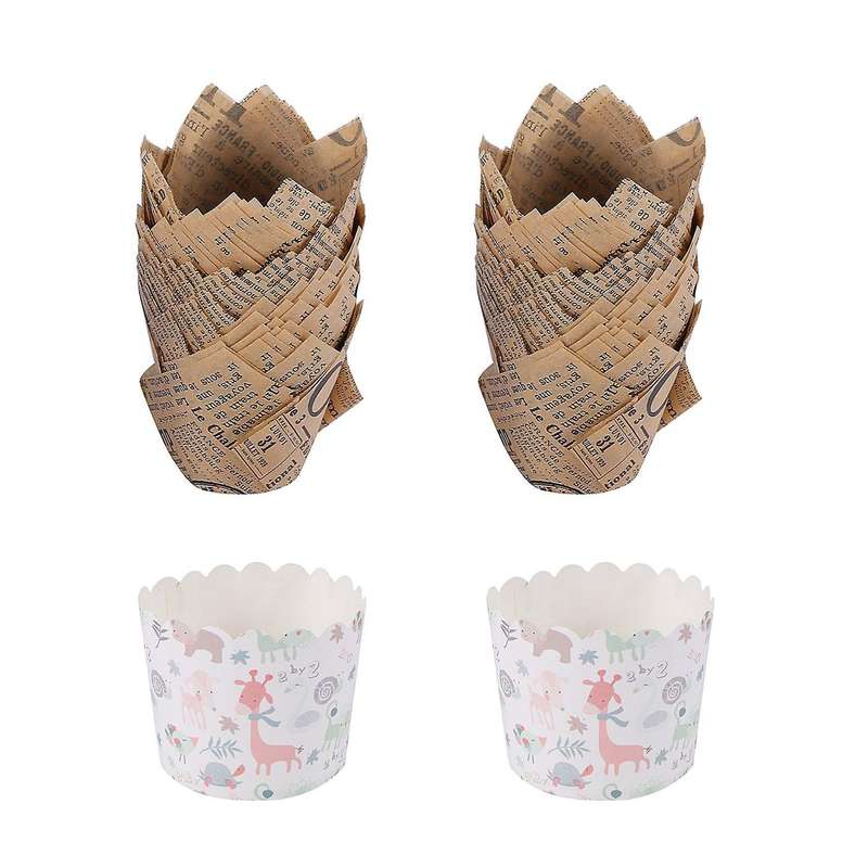 150 Pcs Tulip Cupcake Liners Baking Cups for Wedding, Birthday Party