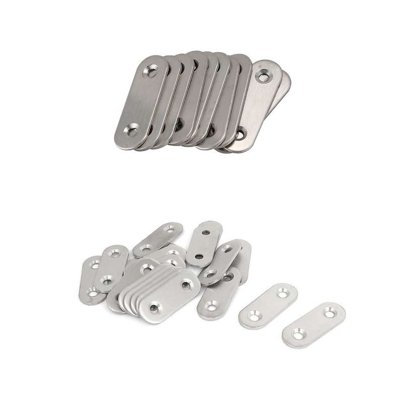 Stainless Steel Flat Bracket Straight Fixing Plates 40mm 20pcs