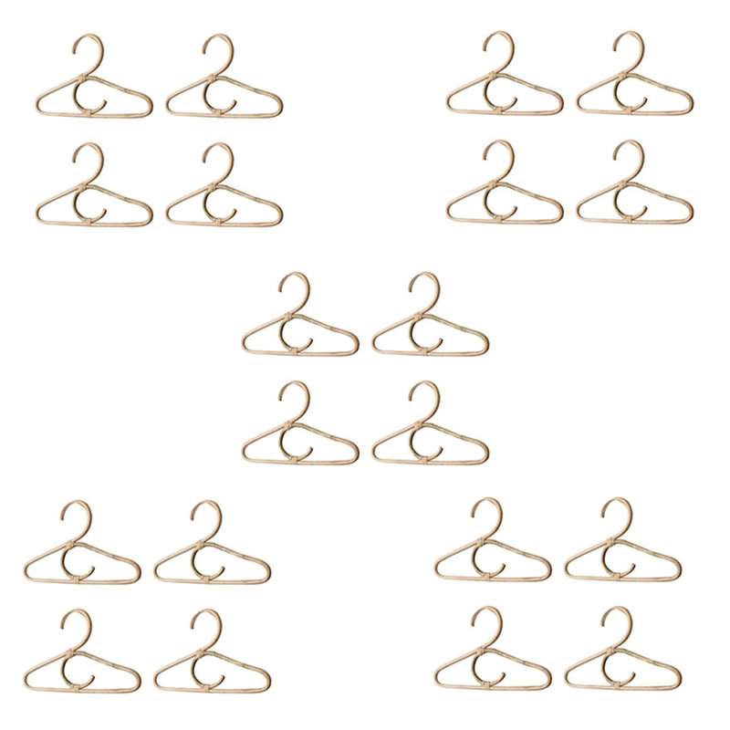 20pcs Rattan Clothes Hanger Nordic Style Kids Garments Organizer Rack