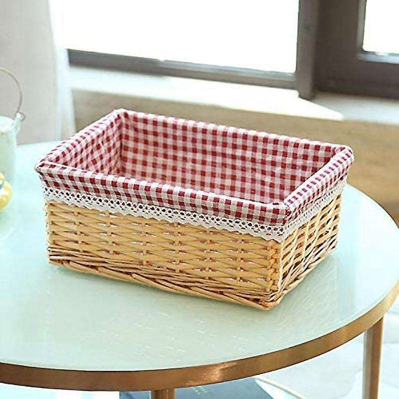 Wicker Basket Gift Basket Handmade with Fabric Storage Basket 1