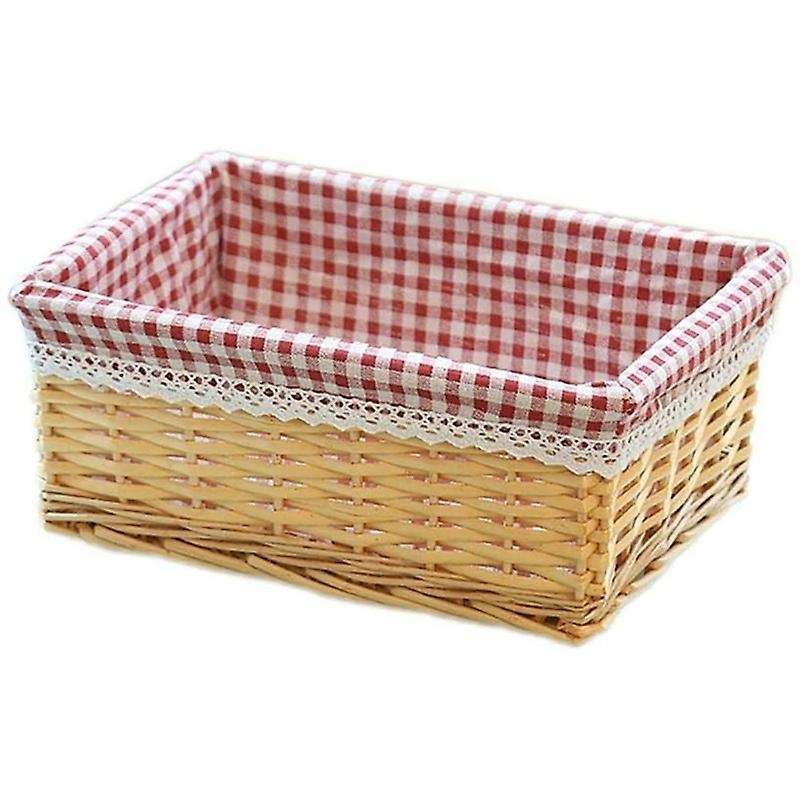 Wicker Basket Gift Basket Handmade with Fabric Storage Basket 1