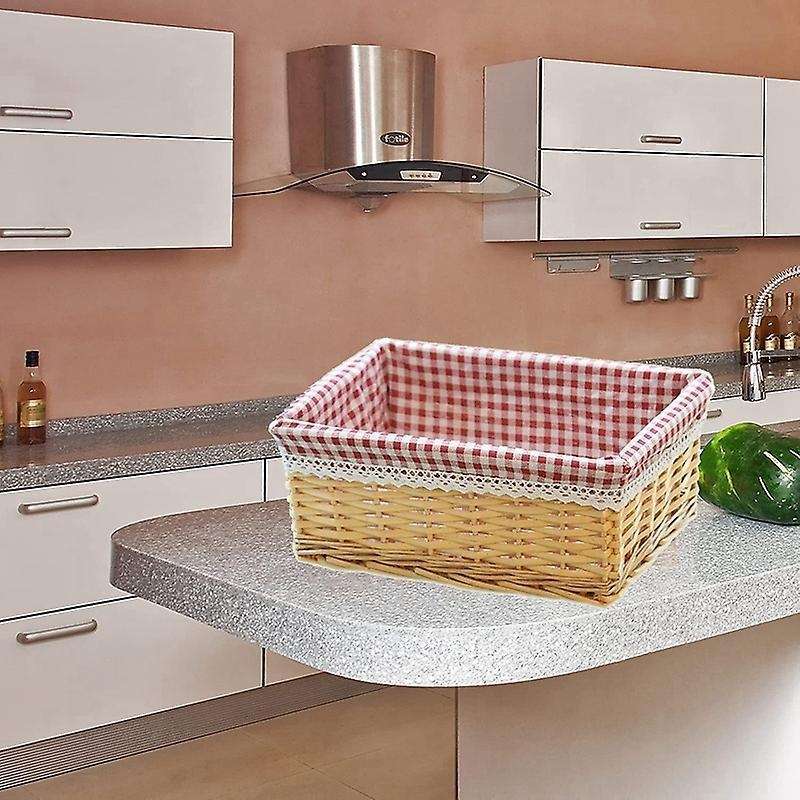Wicker Basket Gift Basket Handmade with Fabric Storage Basket 1