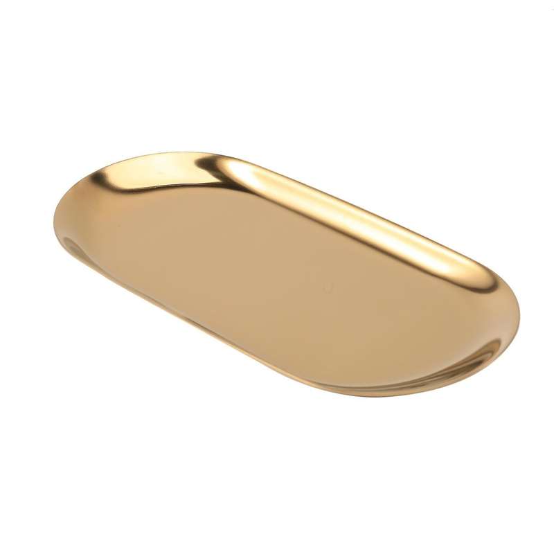 Storage Gold Oval Dotted Fruit Small Items Jewelry Display Tray
