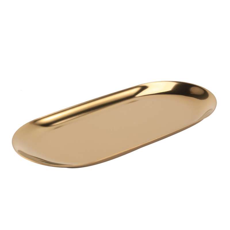Storage Gold Oval Dotted Fruit Small Items Jewelry Display Tray