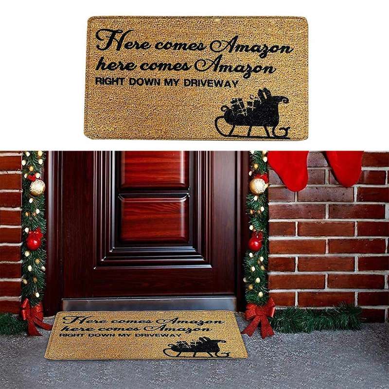 Christmas Doormat Floor Mat Non Slip Blanket Indoor Outdoor Rug-c