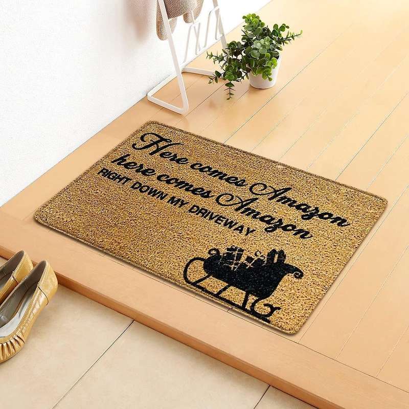 Christmas Doormat Floor Mat Non Slip Blanket Indoor Outdoor Rug-c