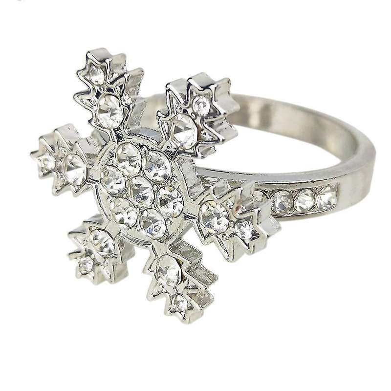 6 Pcs Snowflake Napkin Rings Set