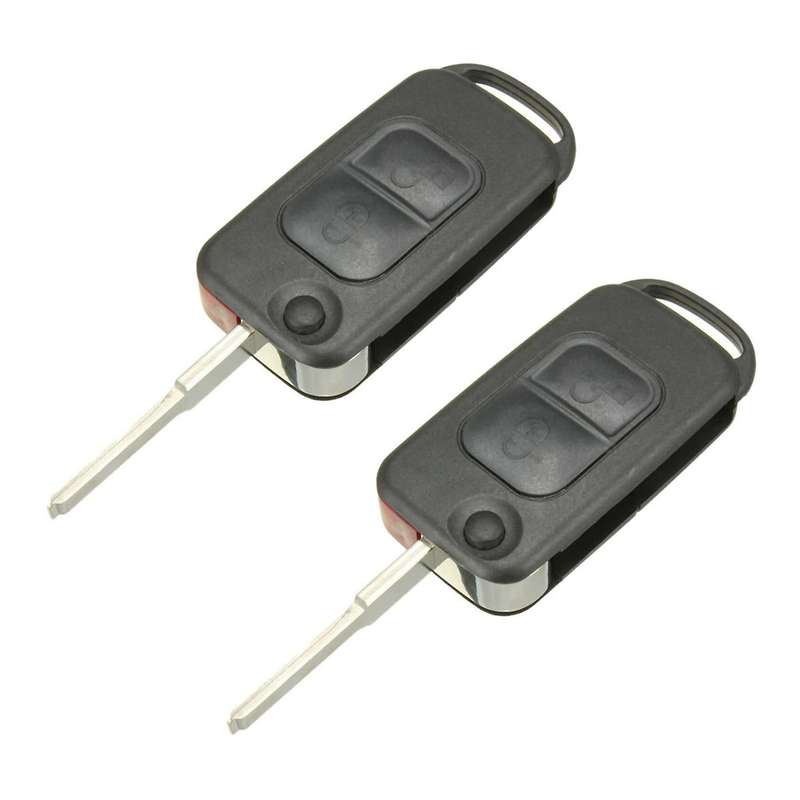 2x 2 Button Flip Remote Key Case Hu64 Blade for Mercedes Benz A C E S
