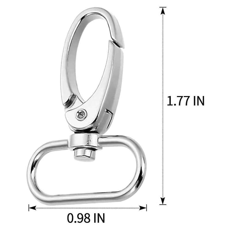 30 Pcs Keychain D-rings Snap Hook Lobsterswivel Keyring Clasp