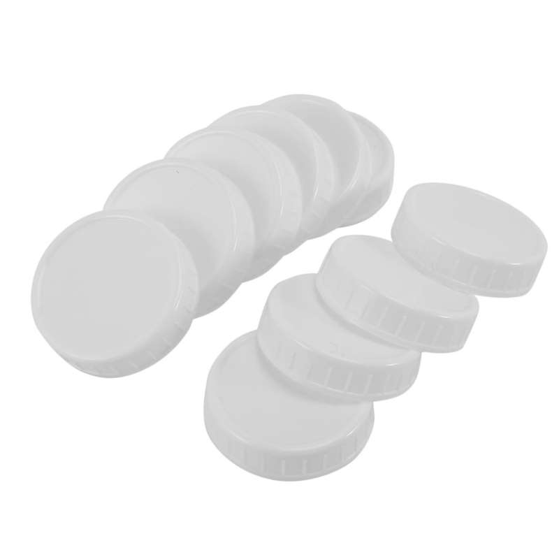 10pcs Plastic Lids for 70mm Standard Regular Mouth Mason Jar Bottle