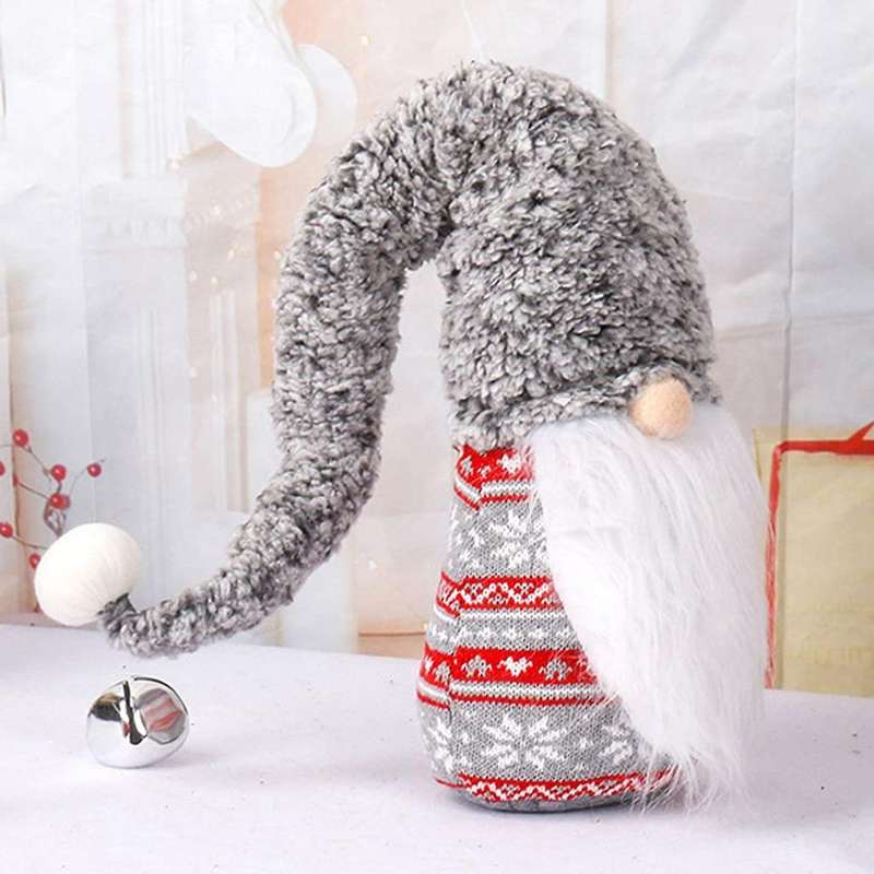 Knitted Long Hat Christmas Dwarf Gnome Doll Ornaments Cute Dwarf (b)