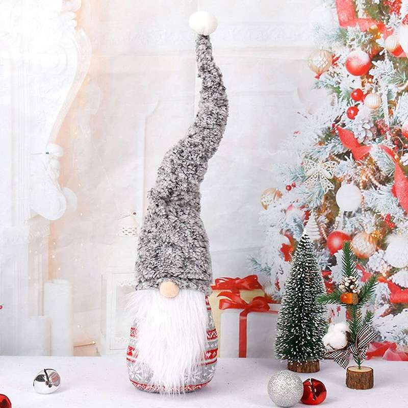 Knitted Long Hat Christmas Dwarf Gnome Doll Ornaments Cute Dwarf (b)