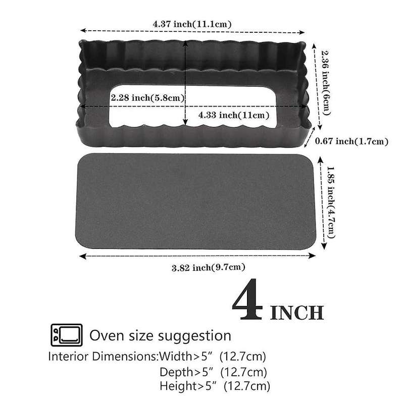 Tart Pan 4 Inch with Removable Bottom 6 Pack for Baking Quiche Cake