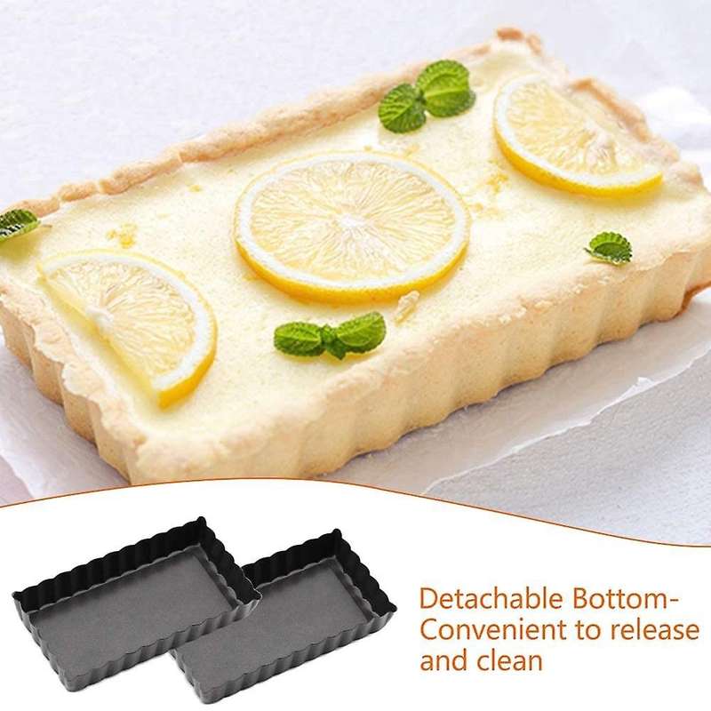 Tart Pan 4 Inch with Removable Bottom 6 Pack for Baking Quiche Cake