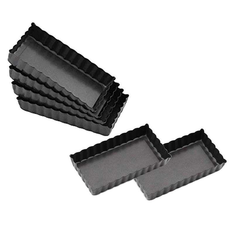 Tart Pan 4 Inch with Removable Bottom 6 Pack for Baking Quiche Cake
