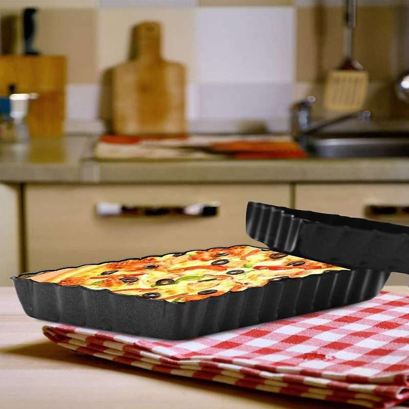 Tart Pan 4 Inch with Removable Bottom 6 Pack for Baking Quiche Cake