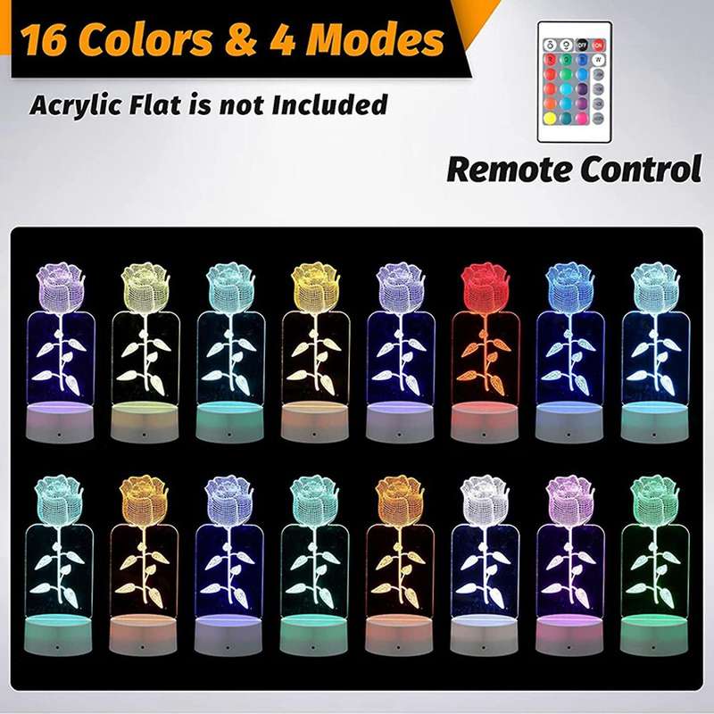 18 Pieces 3d Led Light Base, for Acrylic and Resin Glass (white)