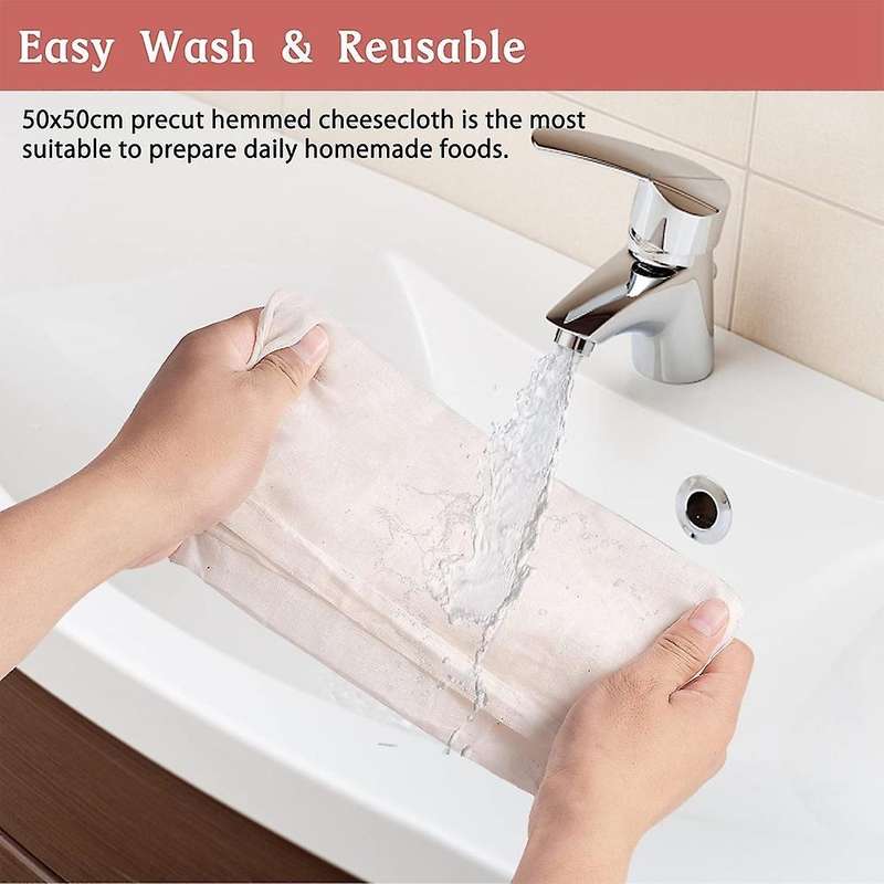 Muslin Cloths for Cooking, 50x50cm, Pure Cotton Cheese Cloth 3 Pcs