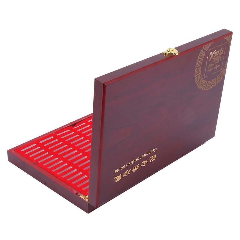 100pcs Round Coins Case Storage Holders Display Wooden Collection Box
