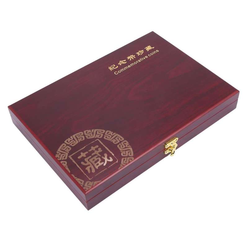 100pcs Round Coins Case Storage Holders Display Wooden Collection Box
